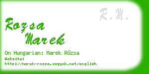 rozsa marek business card